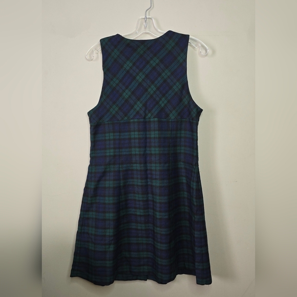 Green And Blue Plaid Pinafore Dress - Picture 3 of 12